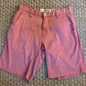 Moutain Khakis Hiking Shorts Mens Salmon Color Flat Front Sz 32x10